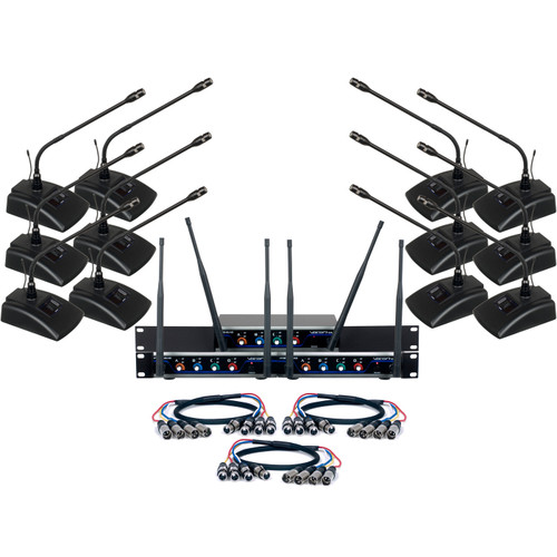 VocoPro Digital-Conference-12 12-Channel UHF Wireless Conference Microphone System
