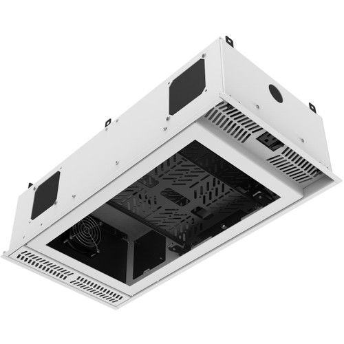 AtlasIED CR212 1' x 2' Ceiling-Mount 2U Half-Width Equipment Rack with Auto Sensing AC Power Pack