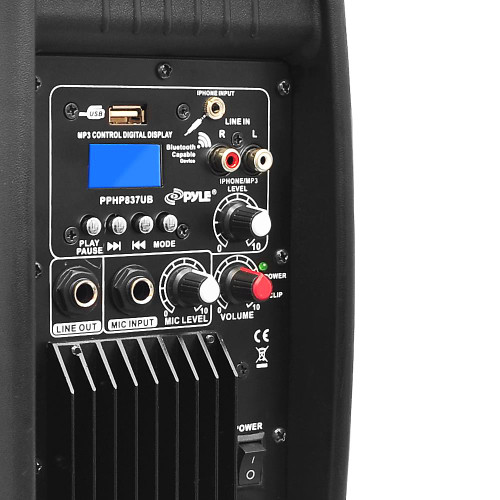 Pyle Pro PPHP837UB 8" 600W Powered 2-Way Bluetooth Loudspeaker PA Cabinet System (Discontinued)