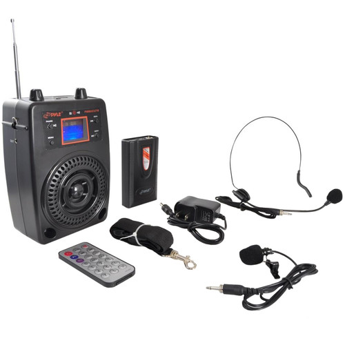 Pyle Audio PWMA83UFM Portable PA Speaker Kit with Lavalier and Headset Microphone (Discontinued)