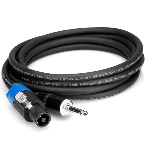 Hosa SKT-405Q REAN Loudspeaker to 1/4" TS Pro Speaker Cable - 5ft