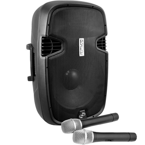 Pyle Pro PPHP129WMU 12" 1000W Bluetooth PA Loudspeaker System with Built-in Rechargeable Battery and 2 Wireless Microphones (Discontinued)