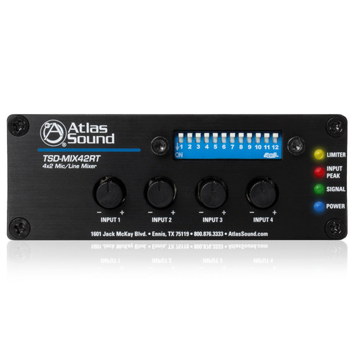 AtlasIED TSD-MIX42RT Mic/Line Mixer with Priority Sense and Remote Control