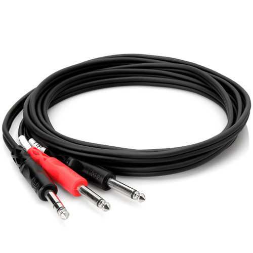 Hosa STP-204 Stereo 1/4" TRS to Dual 1/4 TS Insert Cable - 13ft