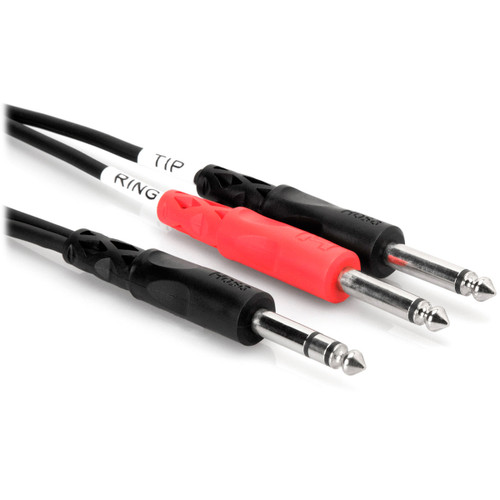Hosa STP-201 Stereo 1/4" TRS to Dual 1/4 TS Insert Cable - 3ft