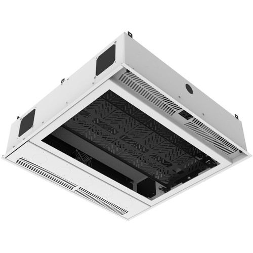 AtlasIED CR222P-NR 2' x 2' Ceiling-Mount 2U Standard-Width Equipment Rack with AC Power Pack and Pole Adapter