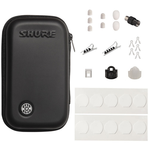 Shure TL47 TwinPlex Omnidirectional Subminiature Lavalier Microphone with MicroDot Connector and Accessories - White