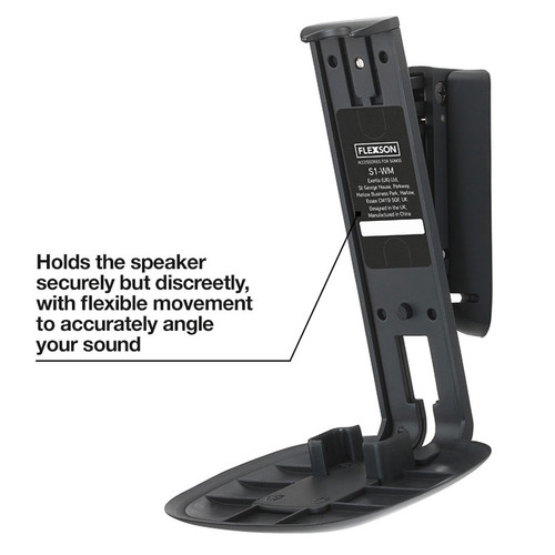 Flexson S1-WMX2 Wall Mounts for Sonos One or Play:1 - Black Pair