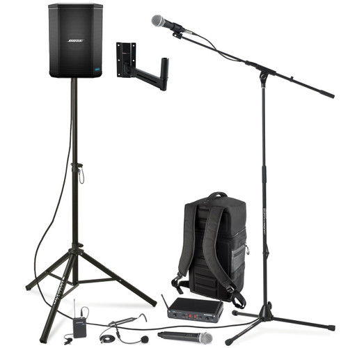 Multi-Purpose Church Sound System Bose S1 Pro Package with Bluetooth and 2 Handheld, 1 Lavalier, and 1 Headset Microphone (Discontinued Components)