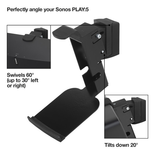 Flexson FLXP5WM1024 Horizontal Wall Mount for Sonos Play:5 - Black (Discontinued)