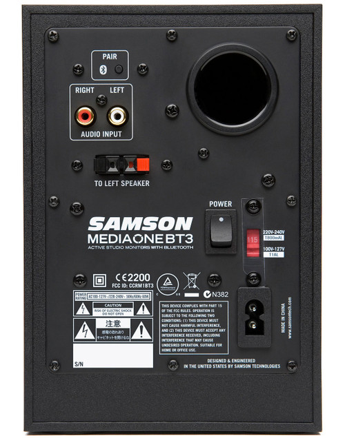 Classroom AV Powered Speaker Package with Samson MediaOne BT3 Studio Monitors and Wall Brackets (Discontinued Components)