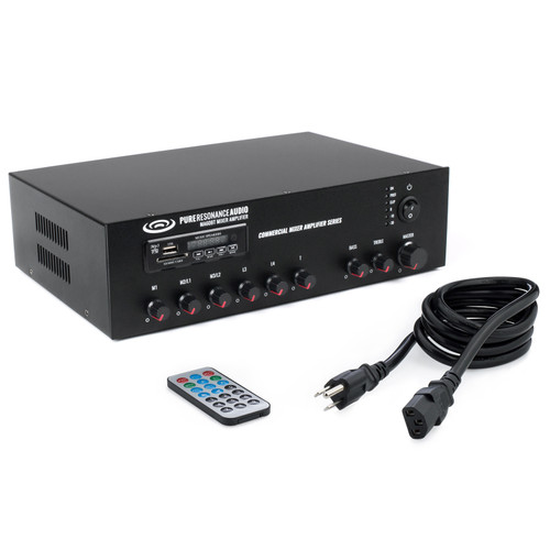 Church Conference Room Sound System with 2 Surface Mount Speakers and Bluetooth Mixer Amplifier