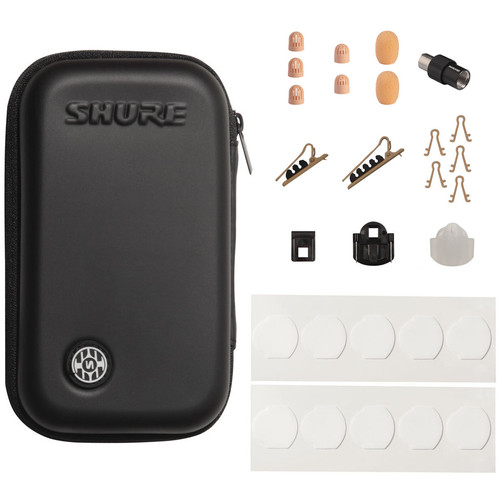 Shure TL48 TwinPlex Omnidirectional Subminiature Lavalier Microphone with Bare Wire and Accessories - Tan