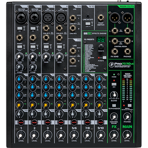 Mackie ProFX10v3 10-Channel Professional Effects Mixer with USB