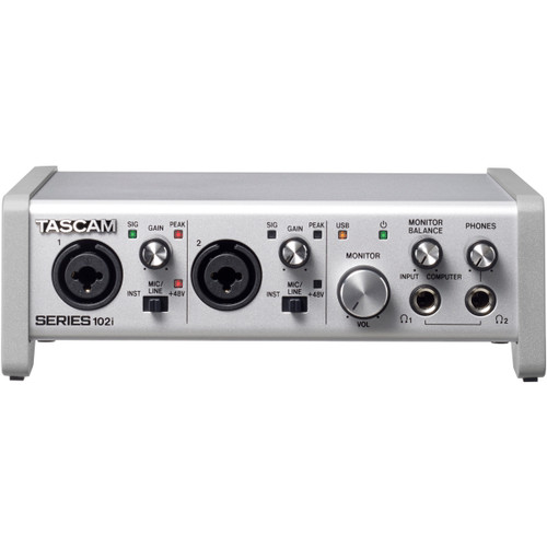Two Person Podcast Studio Equipment Package with 2 Audio-Technica BPHS2 Broadcast Headsets with Boom Microphones and Tascam USB Audio/MIDI Interface (Discontinued Components)