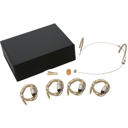 Galaxy Audio HSM8 Dual Ear Unidirectional Headset Microphone with 4 Galaxy/AKG Cables - Beige