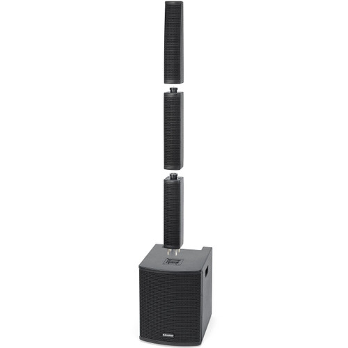 Portable PA Sound System with Samson Resound VX8.1 All-In-One Column Array System with Bluetooth and Microphone with 2.4 GHz Digital Wireless Plug-On System