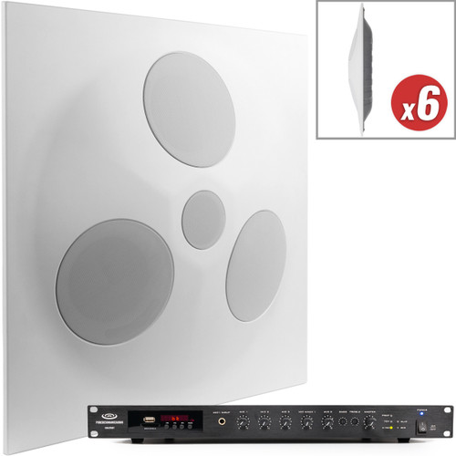 Sanctuary Sound System with 6 SD5 SuperDispersion Ceiling Speaker Arrays and RMA350BT 350W Rack Mount Bluetooth Mixer Amplifier