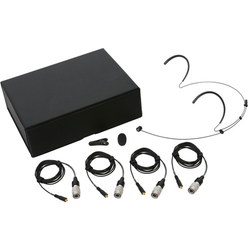 Galaxy Audio HSM8 Dual Ear Unidirectional Headset Microphone with 4 Audio-Technica Cables - Black