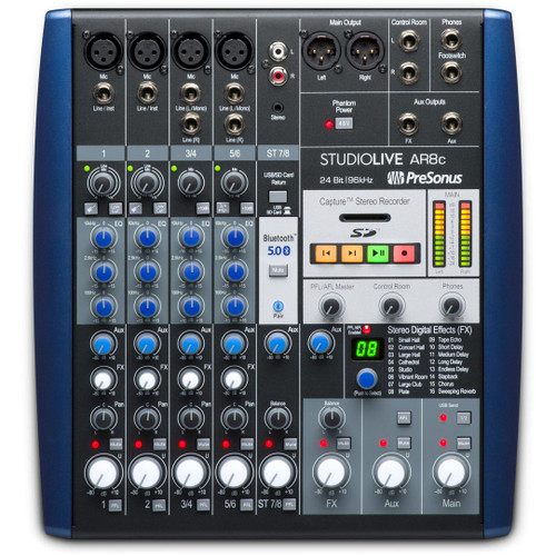PreSonus StudioLive AR8c 8-Channel USB-C Hybrid Performance and Recording Mixer