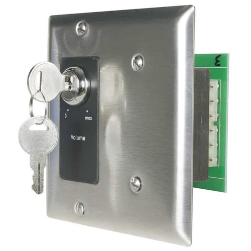 Lowell KL200-DSB 200W Volume Control with Key Switch and 2-Gang Wall Plate