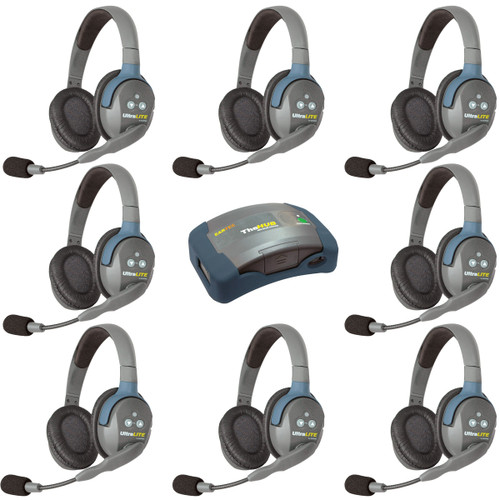 Eartec HUB8D UltraLITE 8 Person Wireless Headset System with Hub and Case (Double) (Discontinued)