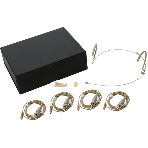 Galaxy Audio HSM8 Dual Ear Omnidirectional Headset Microphone with 4 Sennheiser Cables - Beige