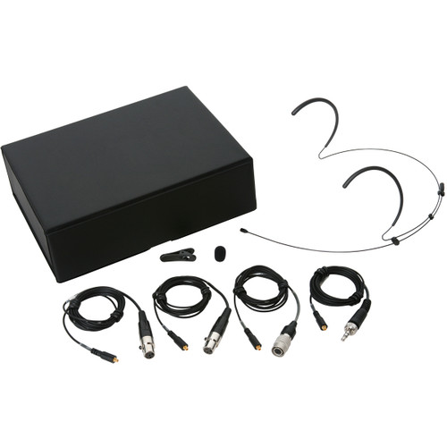 Galaxy Audio HSM8 Dual Ear Omnidirectional Headset Microphone with 4 Mixed Cables - Black