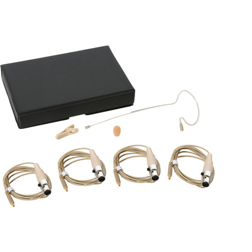 Galaxy Audio ESM8 Single Ear Omnidirectional Microphone with 4 Shure Cables - Beige