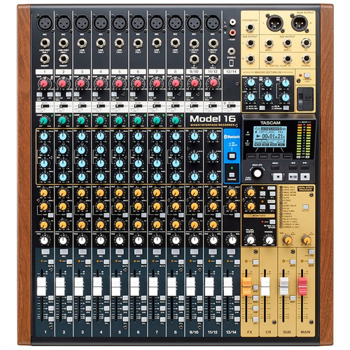 Tascam Model 16 Mixer 14-Channel Analog Mixer With 16-Track Digital Recorder