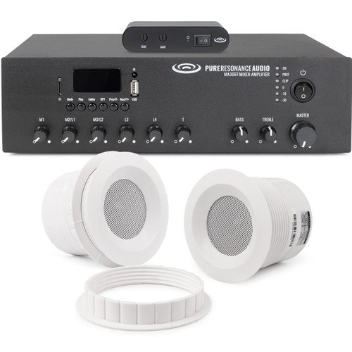 Small Office Sound Masking System with 2 C3 3" 70 Volt Ceiling Speakers, MA30BT 30W Mixer Amplifier and SMG1 Sound Masking Generator