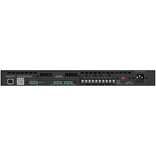 AtlasIED AZA404 Atmosphere Networkable 4-Channel Amplifier 4 x 100 Watts with 70V/100V or 4Ω/8Ω Outputs