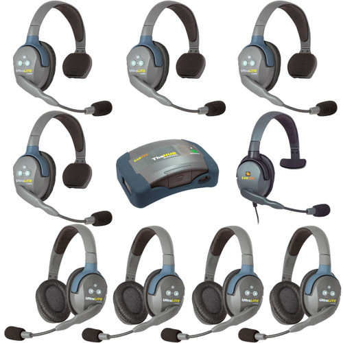 Eartec HUB944MXS Ultralite Hub 9 Person Wireless Intercom System (4 Singles, 4 Doubles, 1 Max4G) (Discontinued)