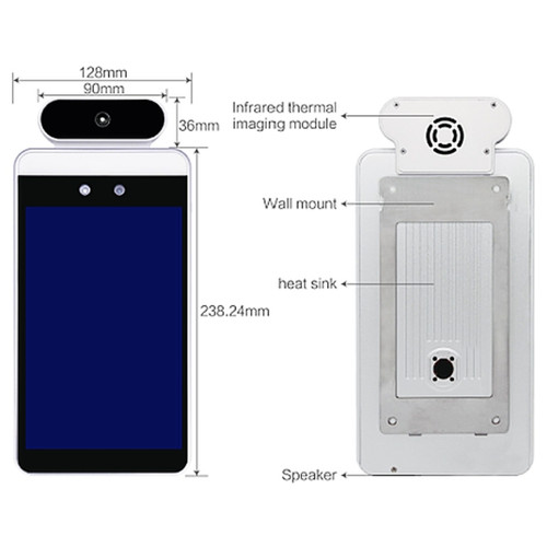 Goodview Dynamic Detection Display Temperature Scanner Kiosk with Facial Recognition and Wall Mount - SV1080-W
