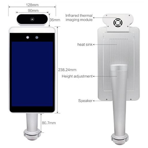 Goodview Dynamic Detection Display Temperature Scanner Kiosk with Facial Recognition and Floor Stand with Square Base - SV1080-F (Discontinued)