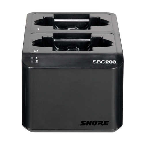 Shure SBC203 Dual Docking Recharging Station for SLX-D Transmitters and SB903 Lithium-Ion Battery