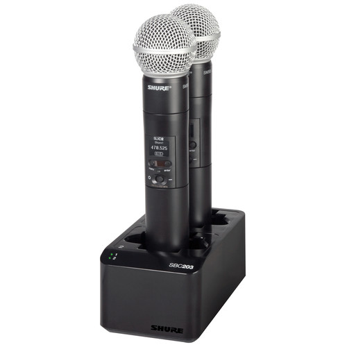 Shure SBC203 Dual Docking Recharging Station for SLX-D Transmitters and SB903 Lithium-Ion Battery