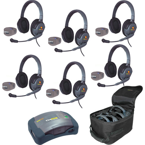 Eartec UPMX4GD6 UltraPAK 6-Person Wireless Intercom System with Max4G Double Headsets (Discontinued)