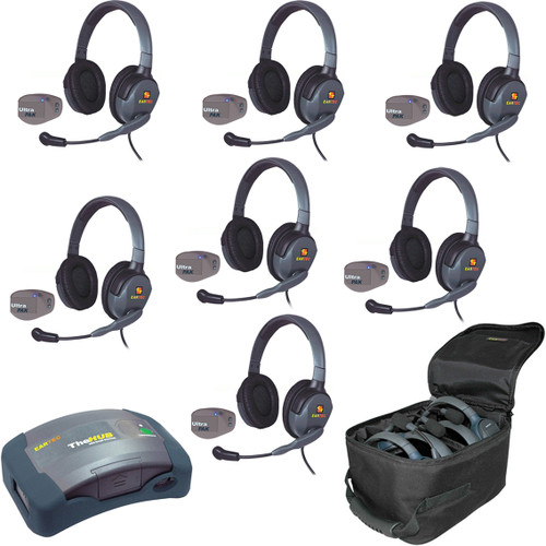Eartec UPMX4GD7 UltraPAK 7-Person Wireless Intercom System with Max4G Double Headsets (Discontinued)