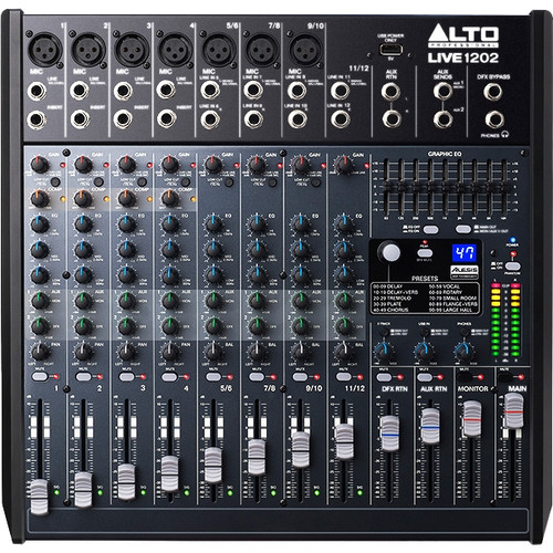 Alto Live 1202 Professional 12-Channel Sound Reinforcement USB Mixer with Effects (Discontinued)