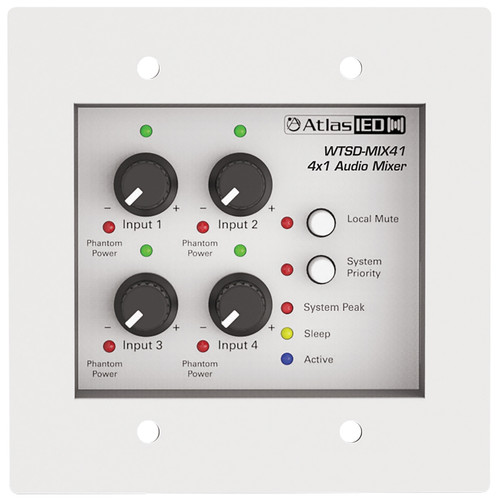 Atlas Sound WTSD-MIX41K Indoor Outdoor 4x1 Analog Wall Mic / Line