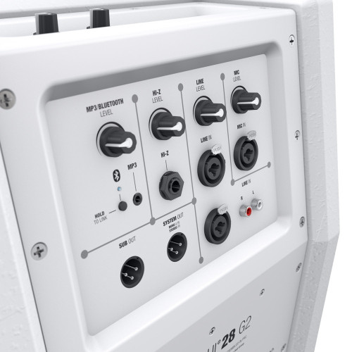 LD Systems MAUI 28 G2 Compact Bluetooth Column PA System with Built-In Mixer - White (Discontinued)