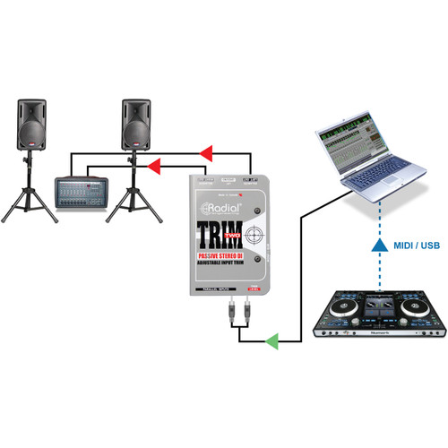 Radial Engineering Trim-Two Passive Stereo Direct Box with Level Control