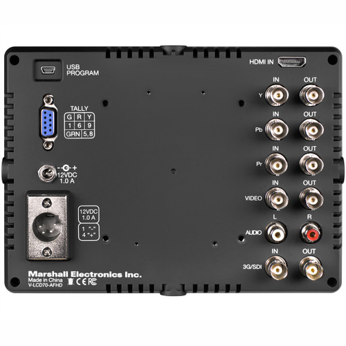 Marshall V-LCD70-AFHD 7" High Resolution 1024 x 600 Lightweight Camera-Top Monitor with Multiple Inputs (Discontinued)