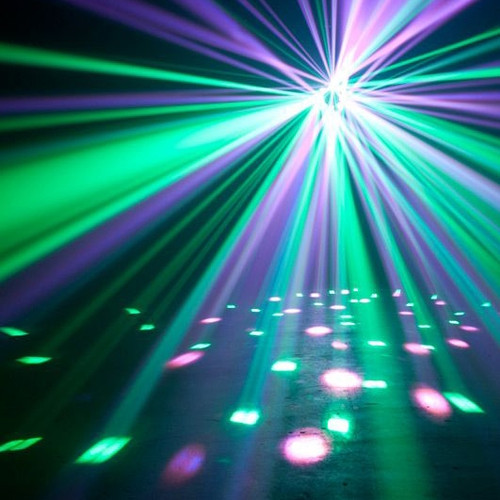 American DJ Stinger II 3-FX-in-1 UV LED Moonflower and Laser Effects Light