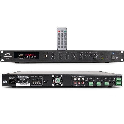 Pure Resonance Audio RMA120BT 120W Commercial Bluetooth Mixer Amplifier