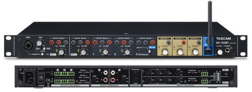 Stadium PA System with 2 Yorkville Outdoor PA Speakers, Paging Horns and Multi-Zone Rack Mount Mixer with Bluetooth