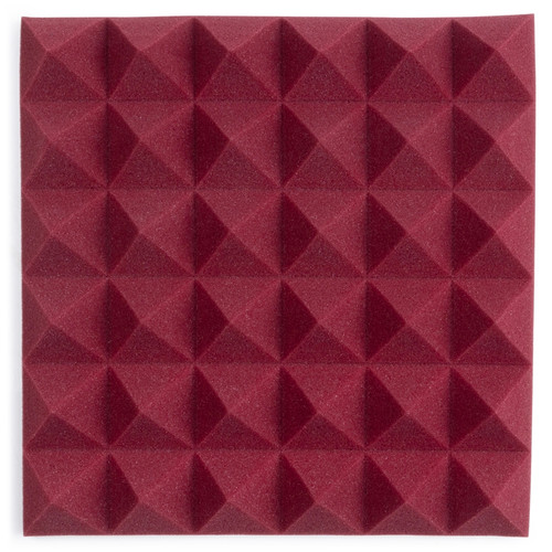 Gator GFW-ACPNL1212PBDY-4PK 12 x 12" Acoustic Pyramid Panels, Burgundy (4-Pack)