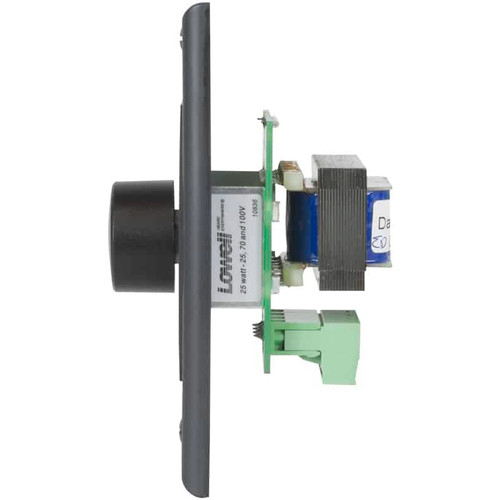 Lowell 25LVC-DB 25W Mono Decora Volume Control with 1-Gang Wall Plate - Black