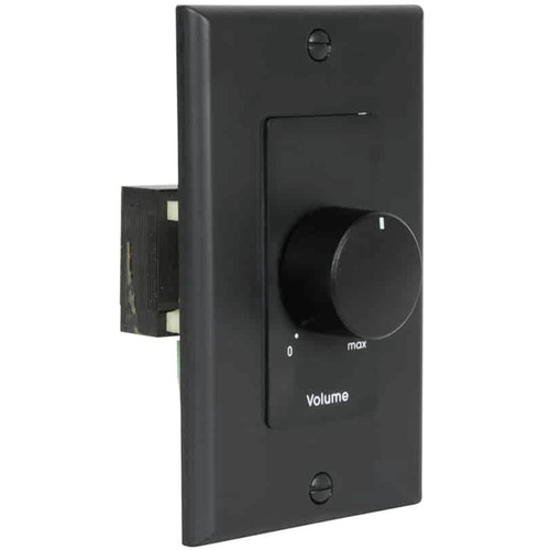 Lowell 25LVC-DB 25W Mono Decora Volume Control with 1-Gang Wall Plate - Black